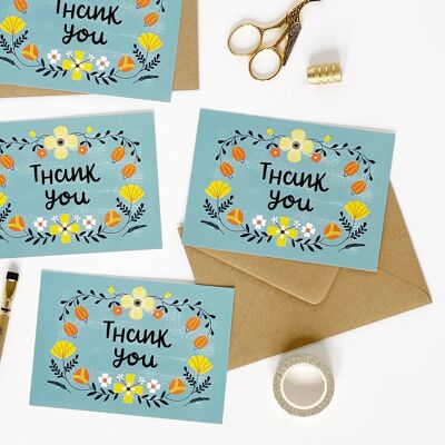 Set of 8 Thank You - Colourful Folk Design