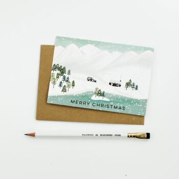 Cartes Merry Christmas Snowy Mountains - Paquet de 8 cartes 2