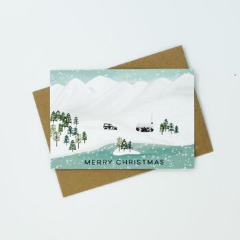 Cartes Merry Christmas Snowy Mountains - Paquet de 8 cartes 3