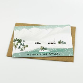 Cartes Merry Christmas Snowy Mountains - Paquet de 8 cartes 4