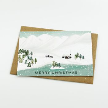 Cartes Merry Christmas Snowy Mountains - Paquet de 8 cartes 5