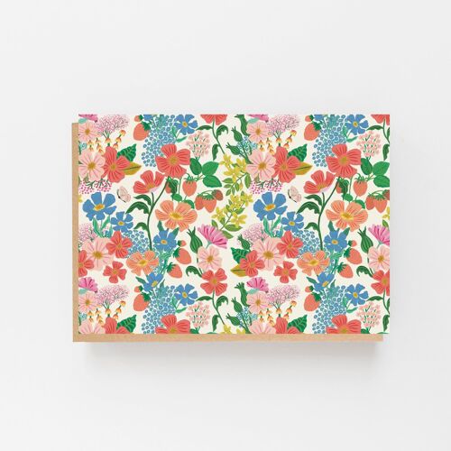 Summer Flowers Cream Greeting Card Blank