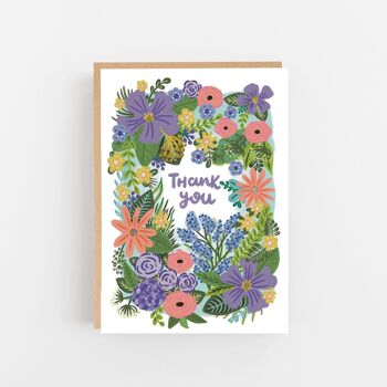 Carte de voeux de fleurs de remerciement 1