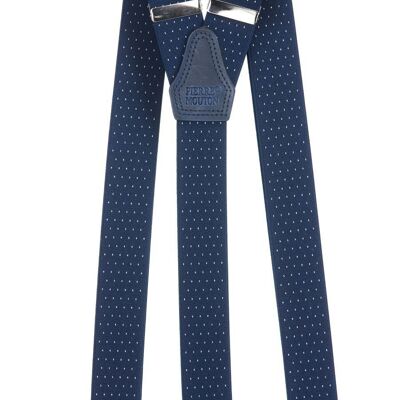 Pierre Mouton Suspender Pin Point - Dark Blue