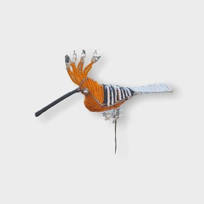 Beaded Garden Birds - Sud Africa - Coda arancione/bianca