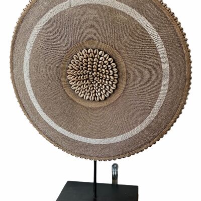 Bouclier Perlé Cameroun - L - 55cm - Or & Blanc