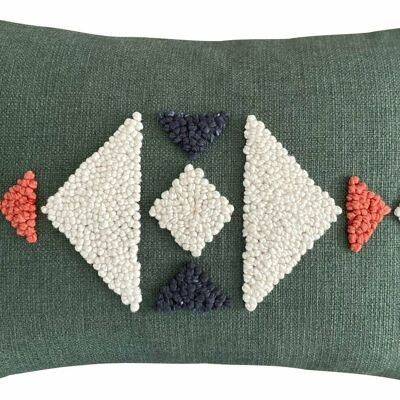 Housse de coussin Punch Needle - Motif AfriScandi 2 (60cmx40cm)