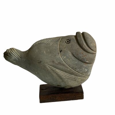 Escultura de pez de piedra - Zimbabwe