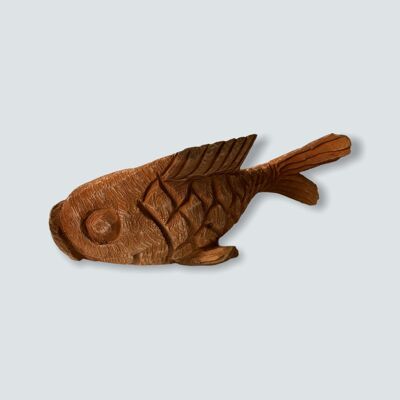 Escultura de pez tallada a mano de Mozambique - S (01)