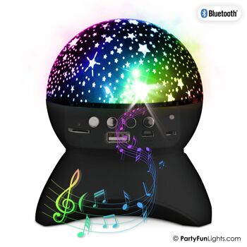 PartyFunLights - Enceinte veilleuse Bluetooth sans fil - effets lumineux - batterie rechargeable - lampe projecteur étoile 2