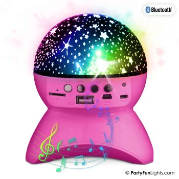 PartyFunLights - Enceinte veilleuse Bluetooth sans fil - effets lumineux - batterie rechargeable - lampe projecteur étoile 2