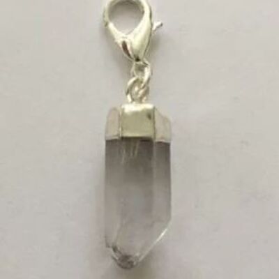 Clear Quartz Stone point Lobster Clasp