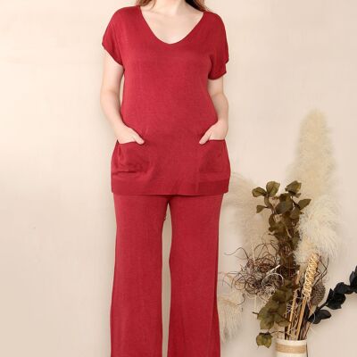 Short sleeve knit set