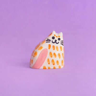 Babykatzen / Winzige Keramikskulpturen - Orange