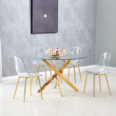 TRANSPARENT ROUND DINING TABLE - JESSICA