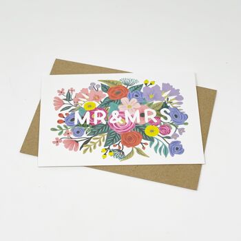 Carte de mariage floral Mr & Mrs 4