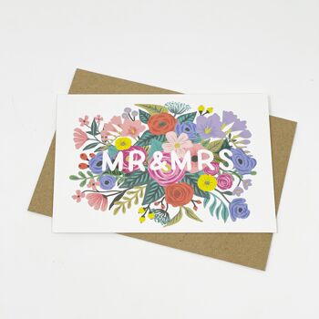 Carte de mariage floral Mr & Mrs 5
