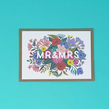 Carte de mariage floral Mr & Mrs 6