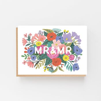 Carte de mariage floral Mr & Mr 1