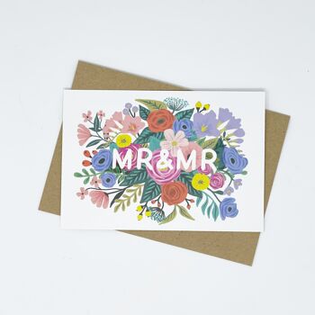 Carte de mariage floral Mr & Mr 3