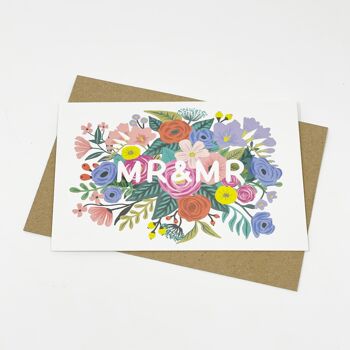 Carte de mariage floral Mr & Mr 5