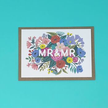 Carte de mariage floral Mr & Mr 6