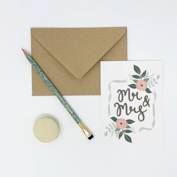 Carte de jour de mariage Mr & Mrs 3