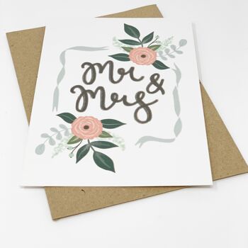 Carte de jour de mariage Mr & Mrs 4