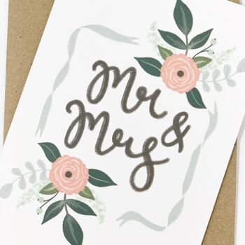 Carte de jour de mariage Mr & Mrs 5