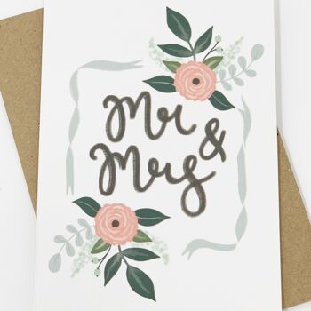 Carte de jour de mariage Mr & Mrs 6