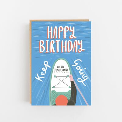 Paddle-Board-Geburtstagskarte