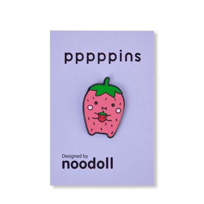 Ricesweet Pink Strawberry Hard Enamel Pin