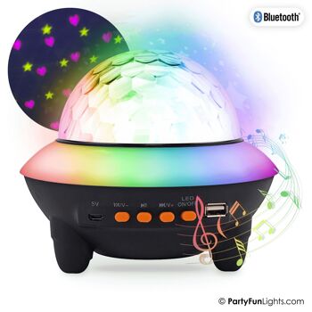 PartyFunLights - Enceinte Bluetooth UFO Party - effets lumineux - batterie intégrée - avec télécommande - lampe projecteur 2