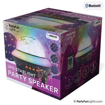 Enceinte Bluetooth UFO Party - effets de lumière - batterie intégrée - avec télécommande - lampe projecteur 3