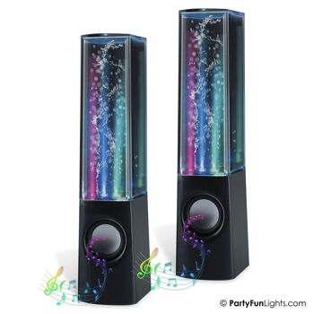 PartyFunLights - Enceintes avec eau dansante - effets lumineux colorés - LED - USB/AUX 2