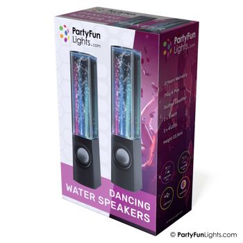 PartyFunLights - Enceintes avec eau dansante - effets lumineux colorés - LED - USB/AUX 3