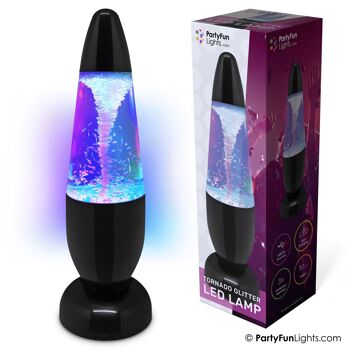 PartyFunLights - Tornado Glitter Lamp - changement de couleur - LED - USB et piles 4