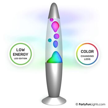 Lampe à lave LED multicolore - change de couleur - technologie économe en énergie - hauteur 34 cm - incl. Adaptateur UE 2