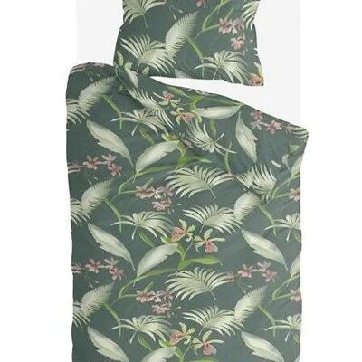 Byrklund 'Greens & Flowers' cotton duvet covers - 140x220+20cm