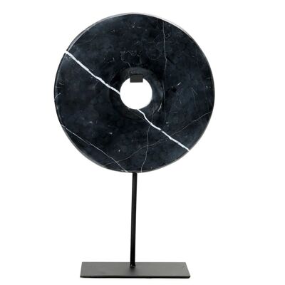 Il disco di marmo su supporto - Nero - L