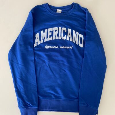 Blaues Americano-Sweatshirt mit Rundhalsausschnitt S