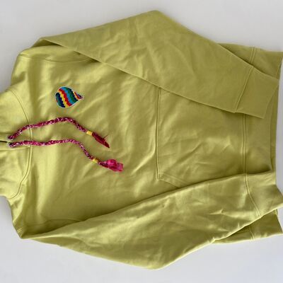 hot air balloon lime hoodie