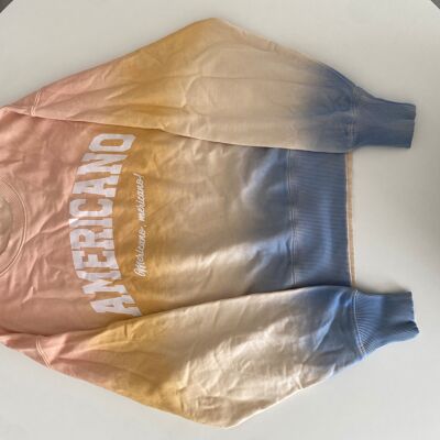 Tye-and-Dye-Sweatshirt mit Rundhalsausschnitt, Americano M