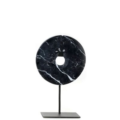 El disco de mármol en el soporte - Negro - M