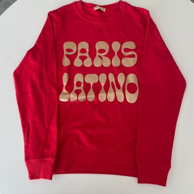 Paris latino S red round-neck sweatshirt