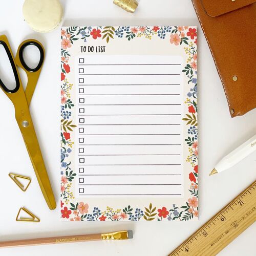 FLORAL To Do List - Notepad