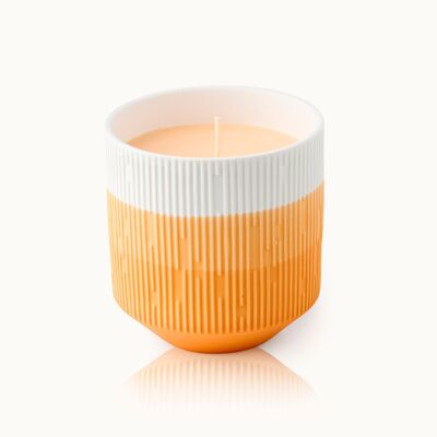 Candle in a jar - Orange with colored wax