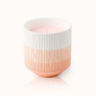 Candle in a glass - Peach with colored wax