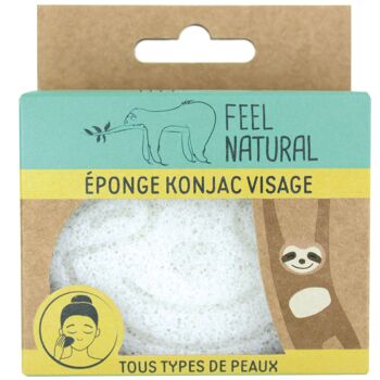 Eponge Konjac Visage Naturelle- Paresseux - Feel natural 3
