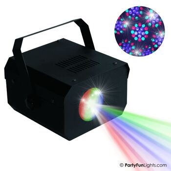 PartyFunLights - Lampe disco projecteur Moonflower - active par le son et à vitesse contrôlée - 18 LED multicolores - adaptateur inclus 2